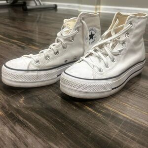 Converse White Platform High-Tops
